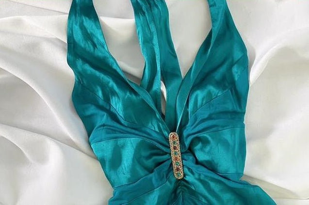 Blue Vintage Fairy Short Satin Homecoming Dress Party Dress Birthday Dress Prom Dress nv4541