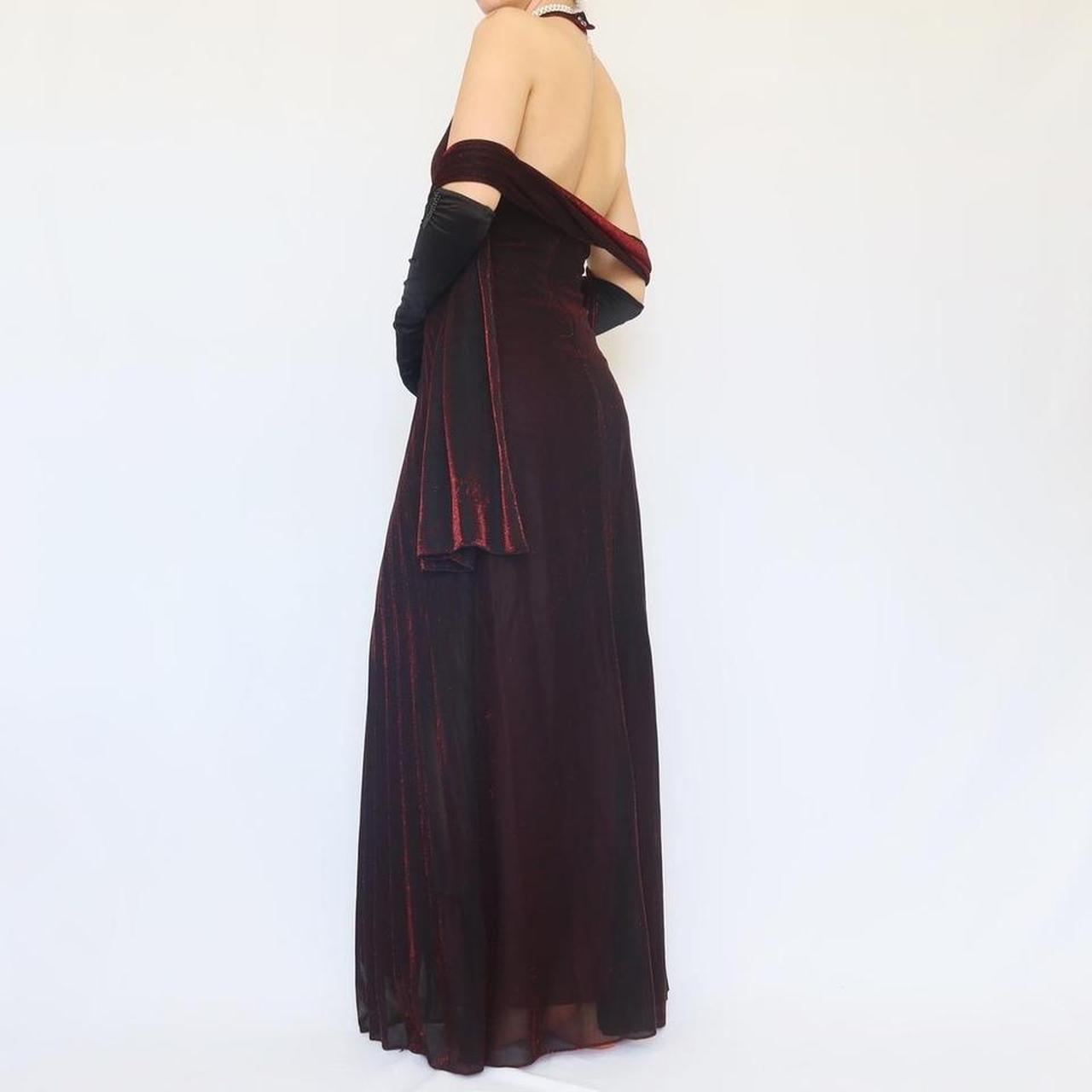Black and red glitter sexy retro elegant exquisite rhinestone halter neck sling backless long chiffon tulle fairy ball gown evening dress birthday party dress prom dress nv4003