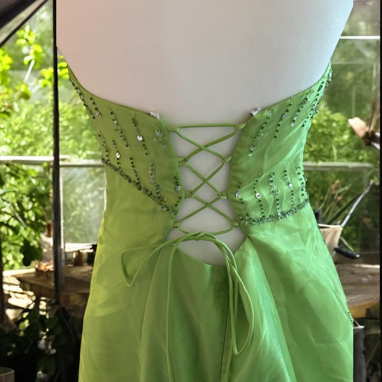 Grün Classy Pretty Fashion Elegant Exquisite Perlen Lange Tüll Satin Ballkleid Abendkleid Geburtstag Party Kleid nv3730