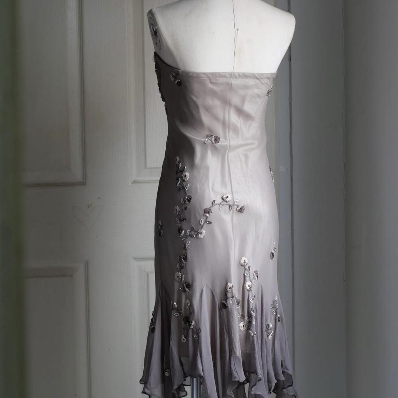 🧚🏼♂️Warm grey vintage y2k fairy homecoming dress boho floral beaded embroidered backless prom dress evening dress party dress wedding guest dress nv4405