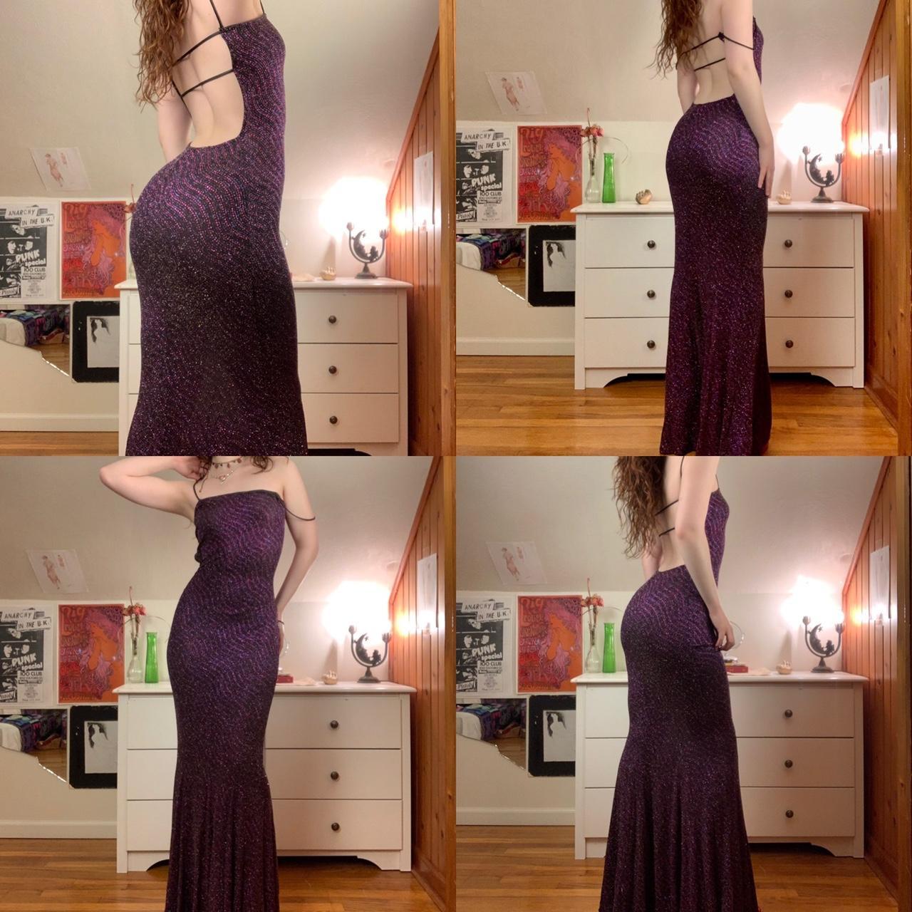 Purple Shiny Elegant Fashion Spaghetti Strap Long Sequined Ball Gown Evening Dress Party Dress nv3640