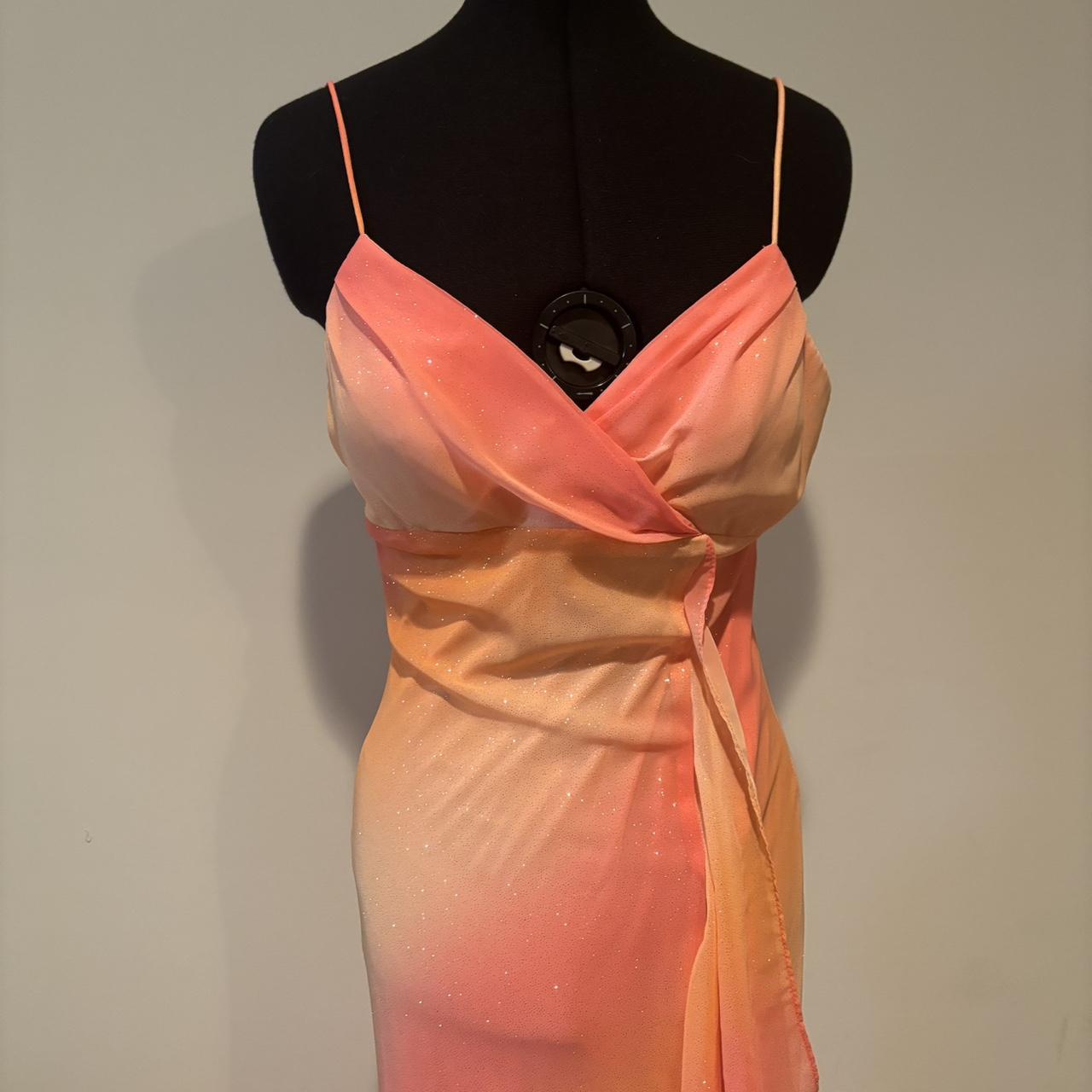 Orange Fashion Gradient Elegant Sleeveless Long Chiffon Floor Length Ball Gown Evening Dress Party Dress nv3722