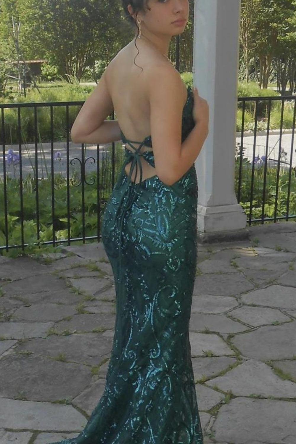 Women's green fashion formal prom gown nv5339