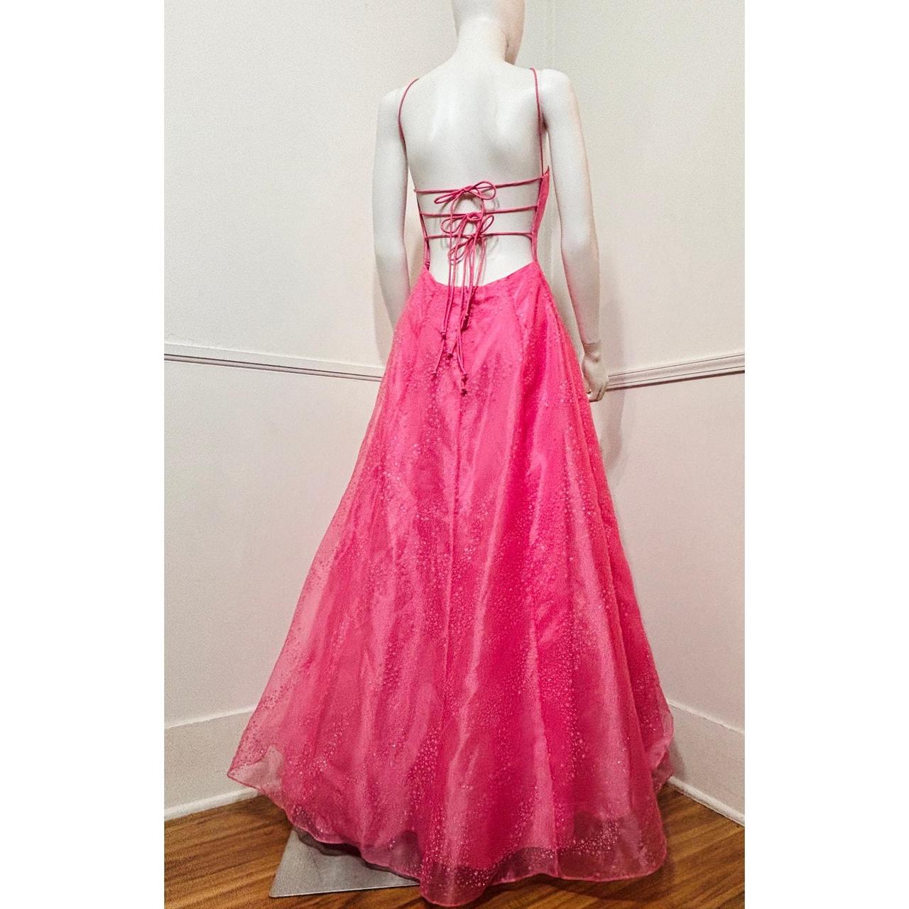 Pink Vintage Glitter Star Dress Organza Long Tulle Ball Gown Evening Dress Party Dress nv4258