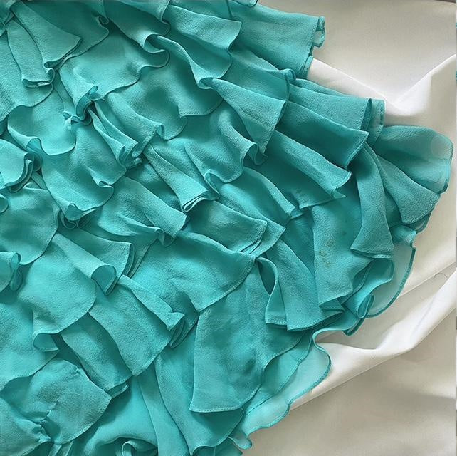 Blue ruffled fairy chiffon homecoming dress party dress birthday dress prom dress nv4538
