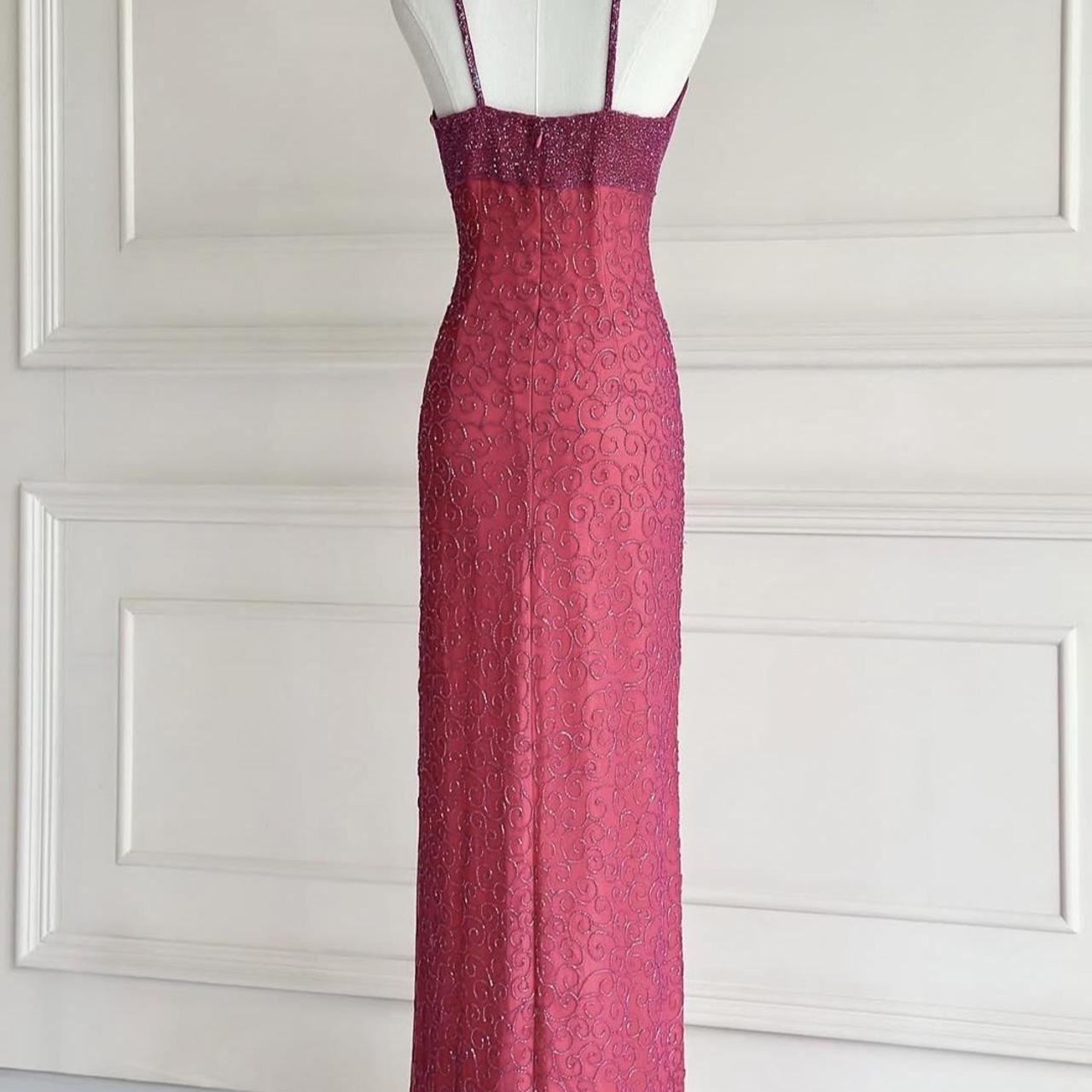 💗✨Teal/Hot pink vintage 90s y2k fairy boho beaded embroidery maxi mermaid suspender dress prom dress evening gown party dress nv4406