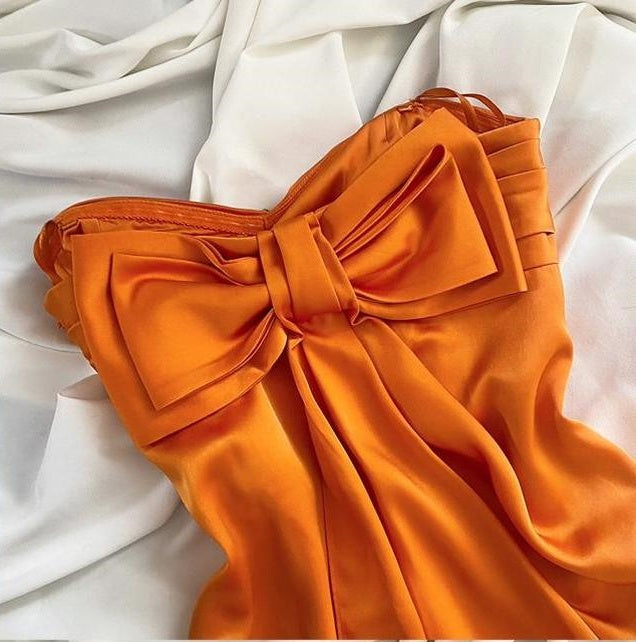 Orange Vintage Rose Elegant short Birthday Dress Party Dress Homecoming Dress Cocktail Dress nv4533