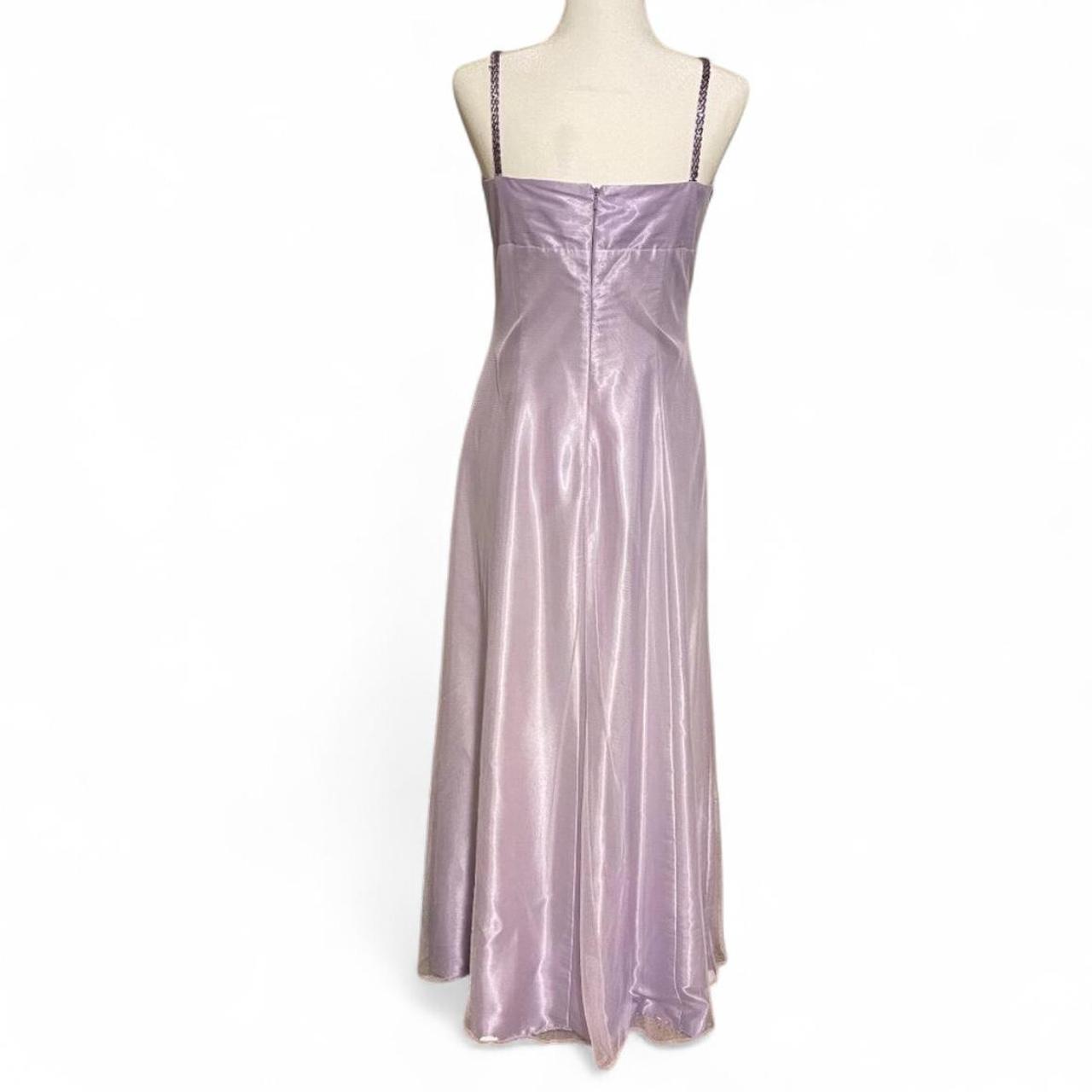 Robe de bal rétro en mousseline de soie, longue, violet lavande, exquise, bretelles spaghetti, perles, NV5411