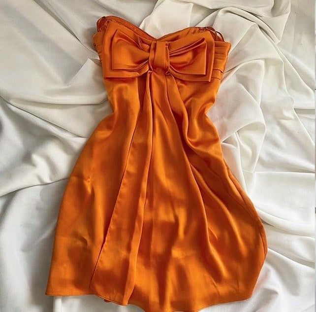 Orange Vintage Rose Elegant short Birthday Dress Party Dress Homecoming Dress Cocktail Dress nv4533