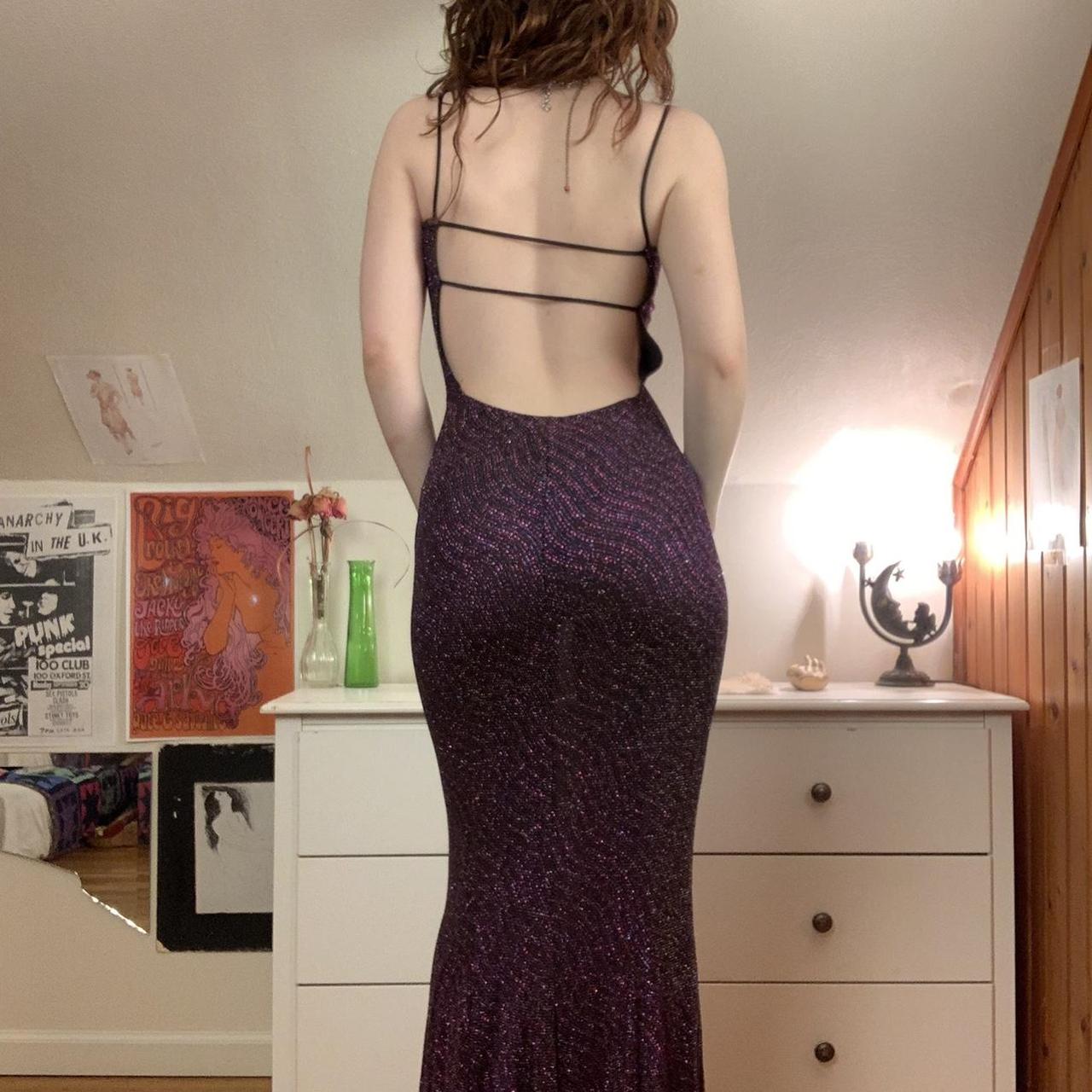 Purple Shiny Elegant Fashion Spaghetti Strap Long Sequined Ball Gown Evening Dress Party Dress nv3640