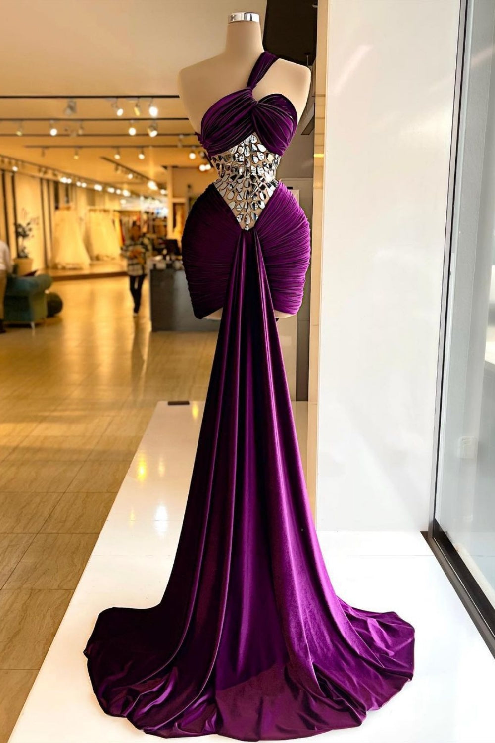 NiceVestidos-_Purple Exquisite Velvet Short Prom Dress NV6075