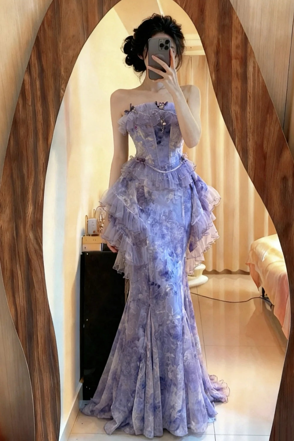 NiceVestidos - Robe de fée violette, robe de bal longue en tulle NV6089