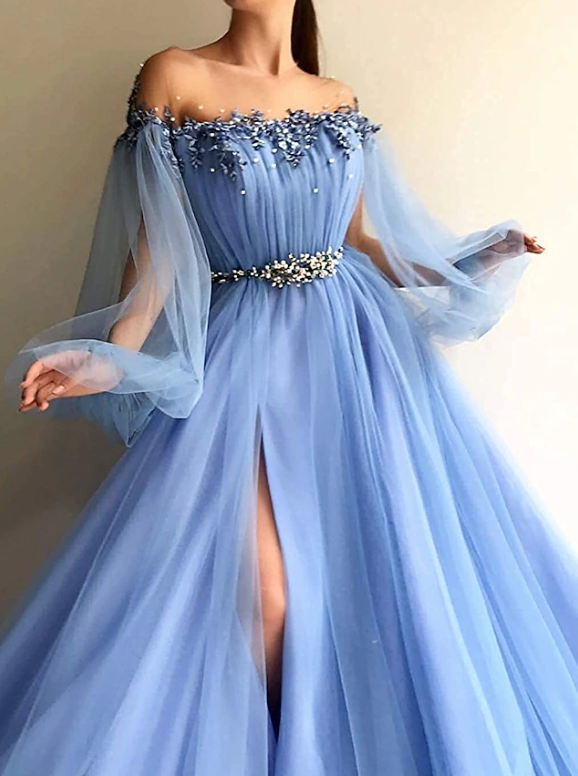 Blue/Green New Fashion Evening Dress Prom Gown nv75