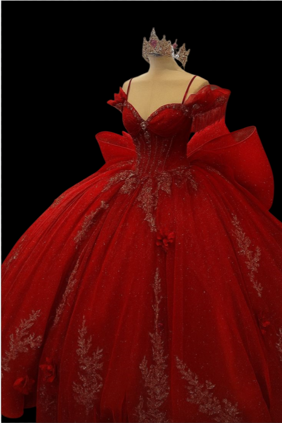 NiceVestidos--Red Gorgeous Exquisite Beaded Tulle Satin Long Prom Dress Wedding Ball Gown NV5877