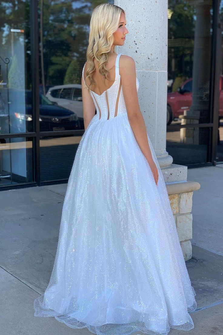 Square Neck Sequin A-Line Prom Dress nv1311