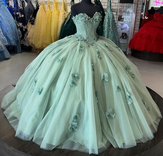Green exquisite applique long adult ceremony dress prom dress evening dress sweet 16 dress nv4213