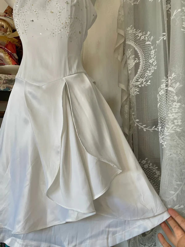 White A-line Retro Short Homecoming Dress Birthday Dress nv4296