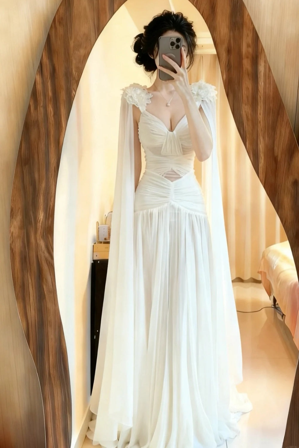 NiceVestidos - Robe de fée blanche, longue robe en tulle, robe de bal NV6091