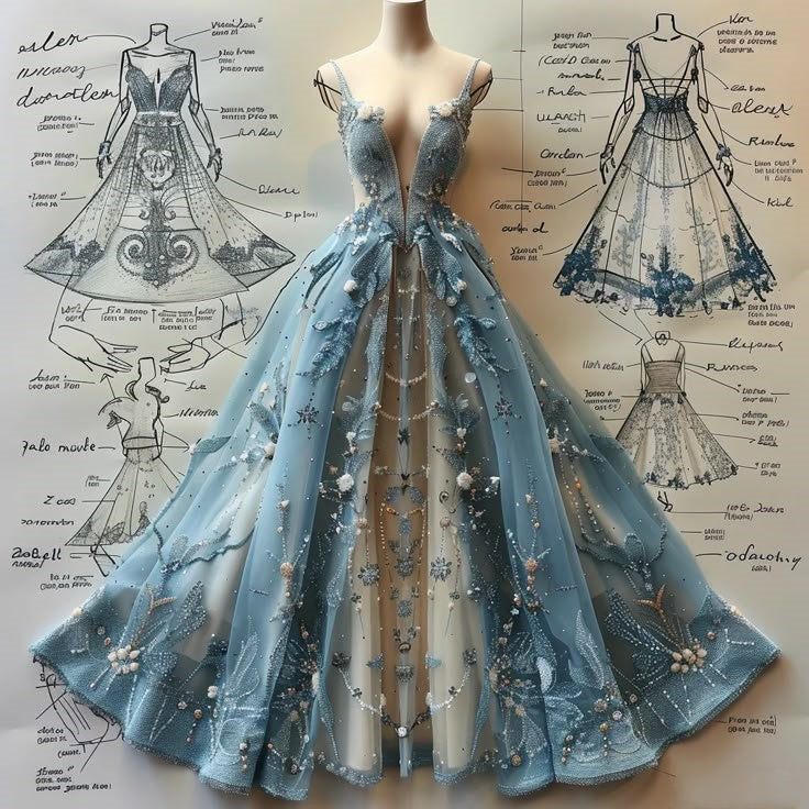 Blue Vintage Elegant Delicate Beaded Lace Applique Spaghetti Strap Long Tulle Ball Gown Evening Dress nv3768