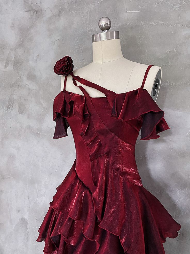 Beautiful Red Elegant Long Mermaid Slim Satin Prom Dress nv4819
