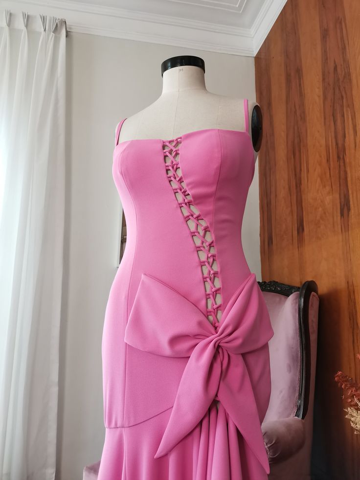 Pink Elegant Fashion Spaghetti Strap Long Sexy Satin Ball Gown Evening Dress Party Dress nv3554
