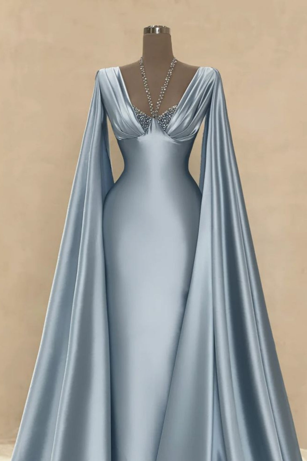 NiceVestidos - Robe de bal glamour à manches longues, ornée de perles exquises NV5956