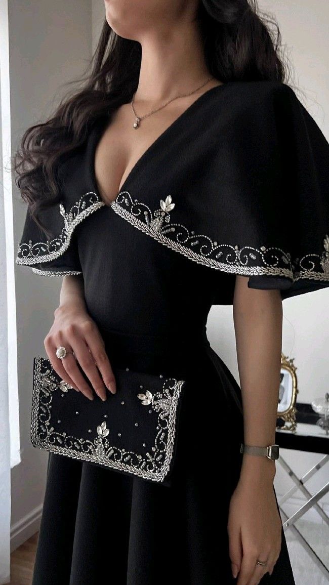 White/Green/Black simple elegant cape style embroidered long Prom Dress evening dress party dress nv2421