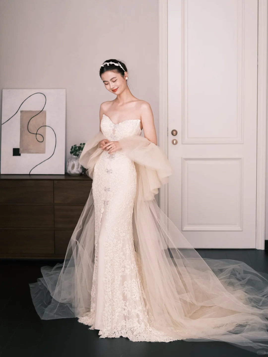 Sweetheart Lace Mermaid Wedding Dress Strapless Bridal Gown NV7273