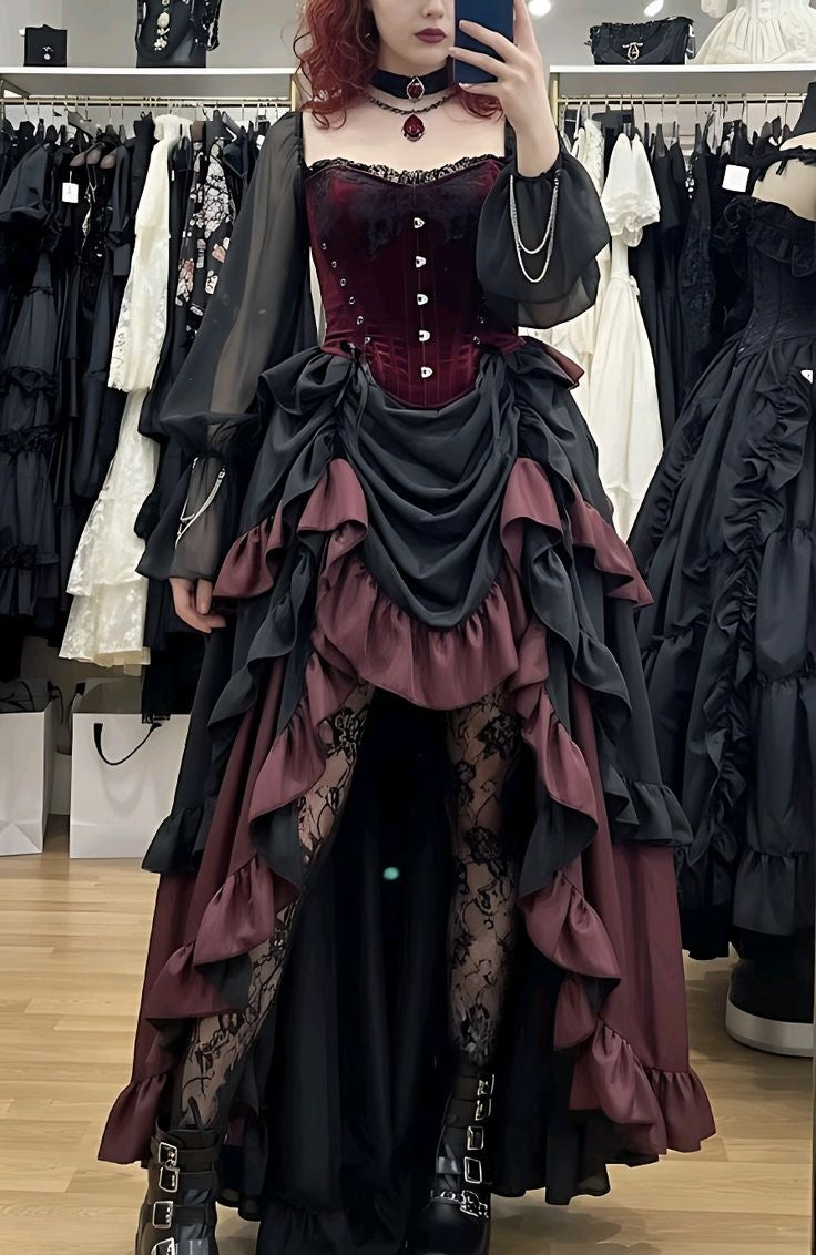 NiceVestidos-_RRetro long tulle dress NV6038