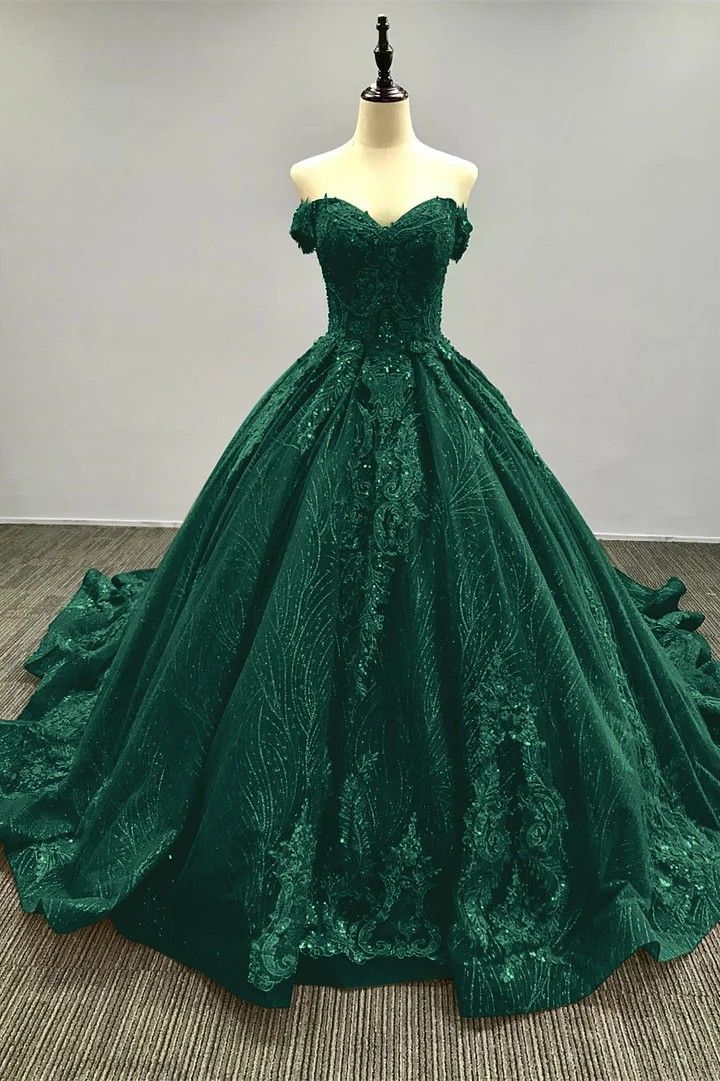 Robe de bal longue verte délicatement perlée NiceVestidos NV6106