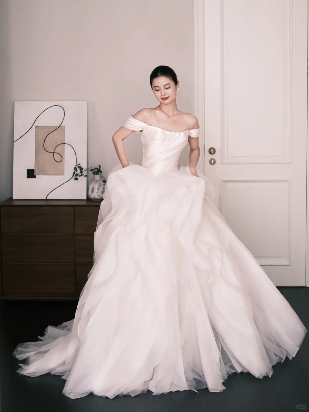 Strapless Tiered Ruffle Tulle Wedding Dress Bridal Gown NV7269