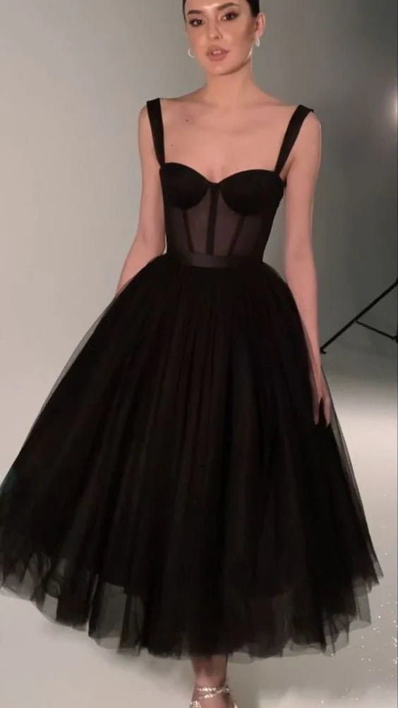 Black fashion sweetheart neck long tulle teen prom dress tulle formal dress evening gown graduation party nv119