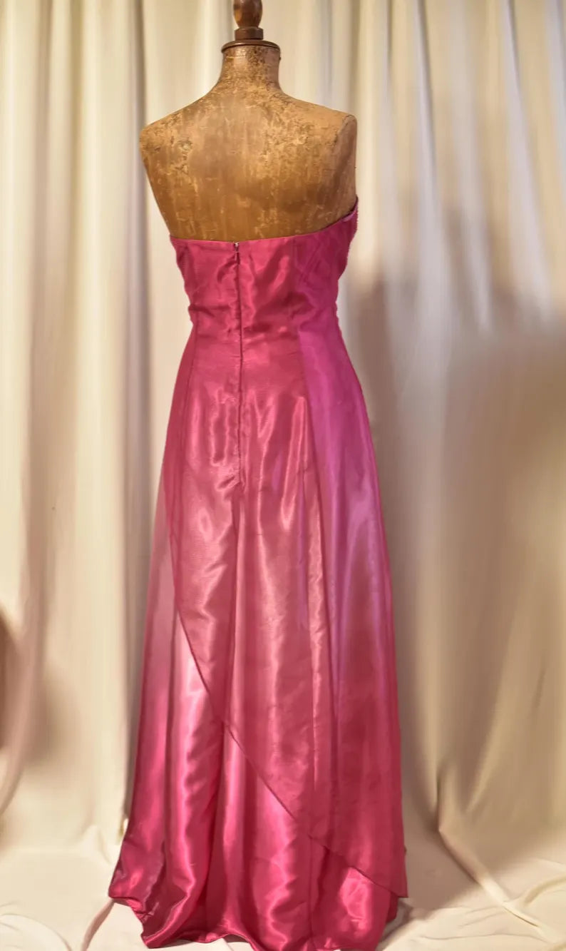 Pink Pretty Fashion Off Shoulder Exquisite Beading Long tulle Satin Ball Gown Evening Dress Party Dress nv3614