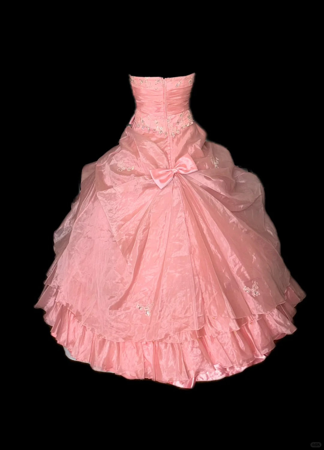 Pink rhinestone elegant long tulle ball gown evening dress nv4921