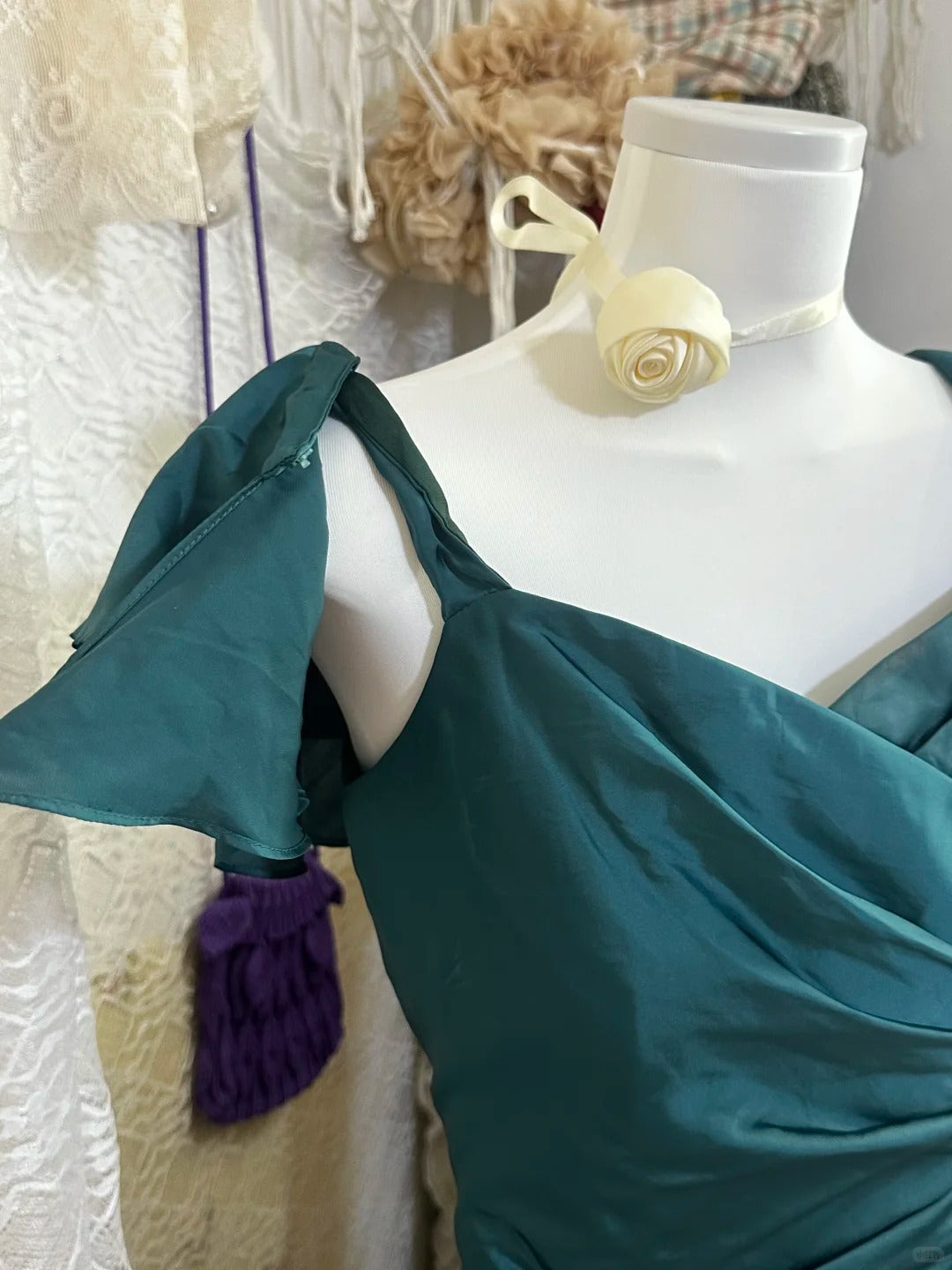 Dark green vintage short satin homecoming dress birthday party dress nv5087