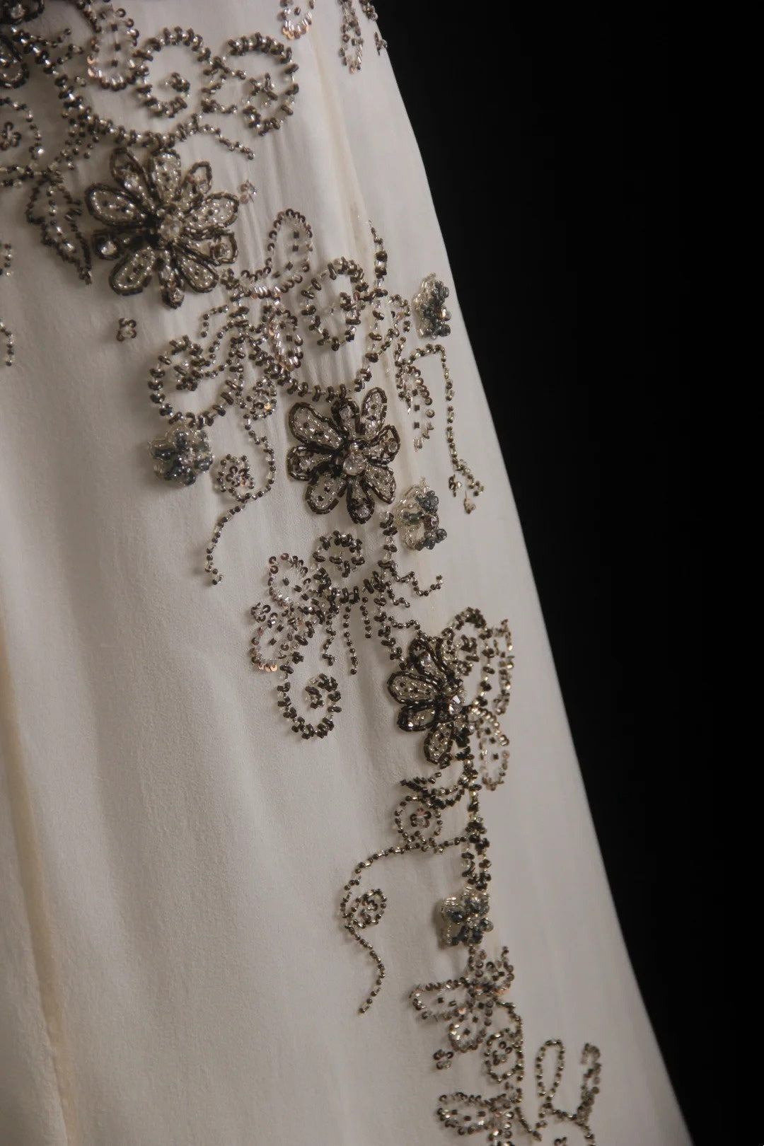 NiceVestidos--Vintage Off-White Beaded Dress Exquisite Beaded Long Ball Gown Graduation Dress NV5860