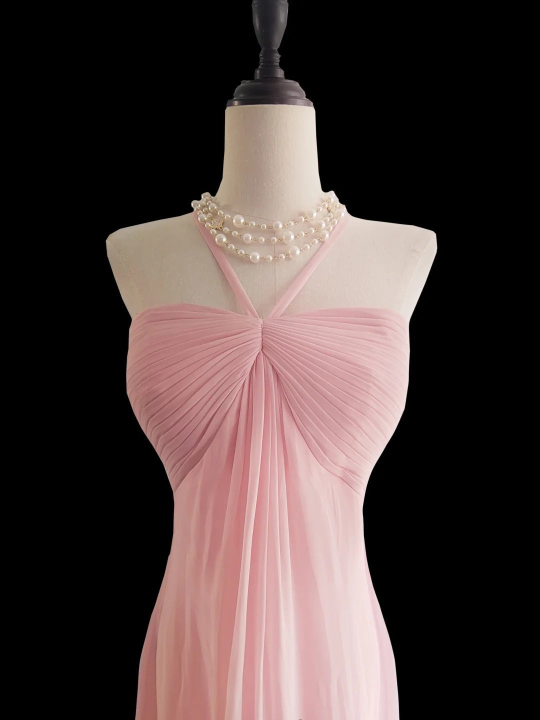 Pink Fashion Elegant Suspender Long Mermaid Slim Fishtail Skirt Chiffon Floor Length Train Ball Gown Evening Dress Wedding Bridesmaid Party Dress Prom Dress nv3865