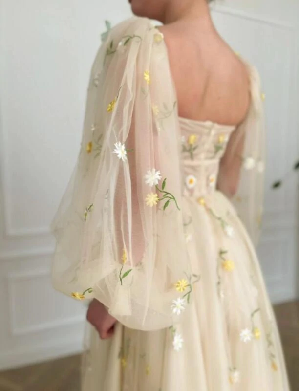 Long Ball Gown Tulle Dress Wedding Tea Dress Corset Dress Princess Dress short prom Dress Minimalist Wedding Dress nv82
