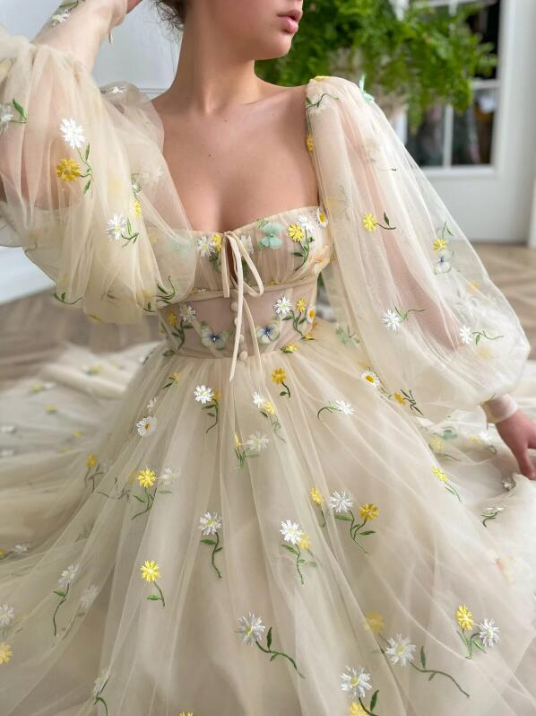 Long Ball Gown Tulle Dress Wedding Tea Dress Corset Dress Princess Dress short prom Dress Minimalist Wedding Dress nv82
