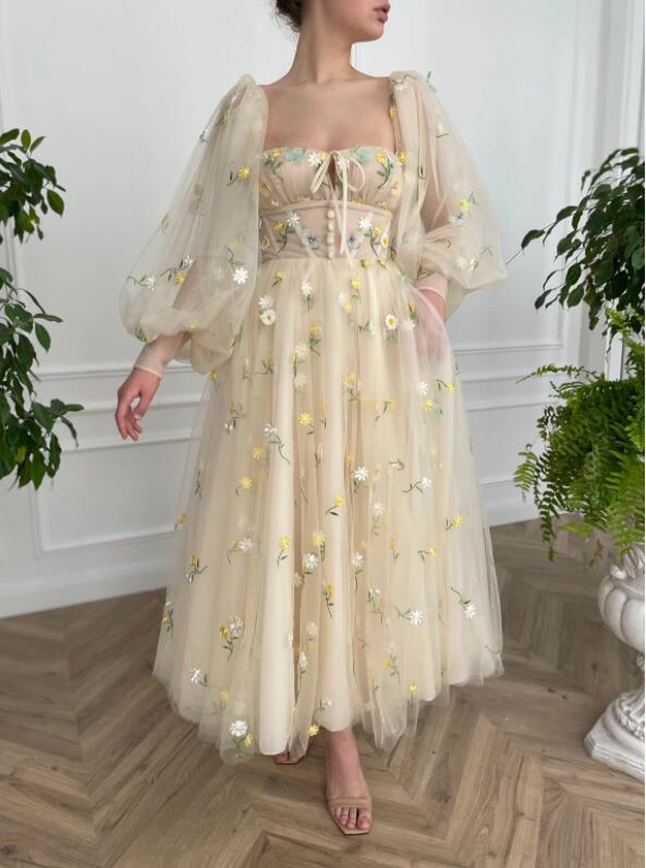 Long Ball Gown Tulle Dress Wedding Tea Dress Corset Dress Princess Dress short prom Dress Minimalist Wedding Dress nv82
