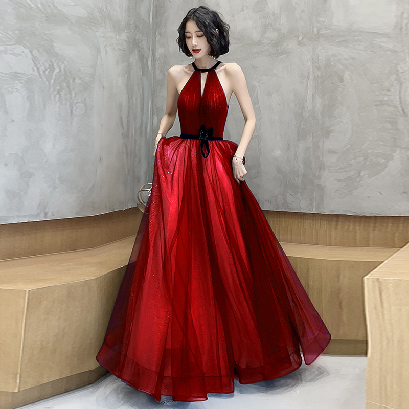 ELEGANT TULLE LONG PROM DRESS EVENING DRESS nv610