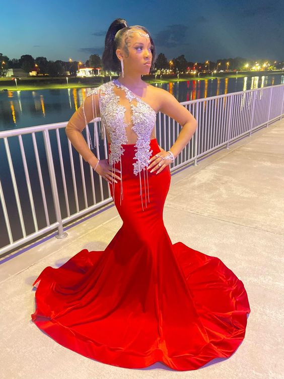 Superbe et élégante robe de soirée de princesse rouge nv903