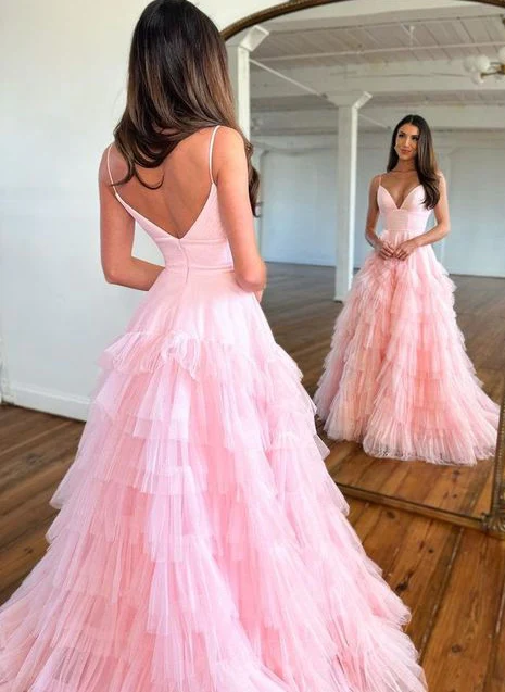 Unique Prom Dress Deep V Neckline, Long Homecoming Dress, Wedding Dress, Formal Dress, Evening Dresses, Graduation School Party Gown nv1037