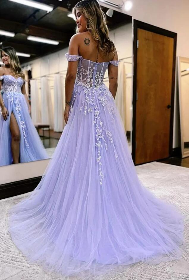 Robe de bal longue scintillante avec fente nv999