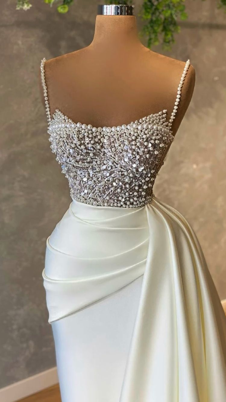 Robe ivoire avec perles Robe de bal Robe de soirée formelle nv81