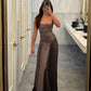 Simple Brown Spaghetti Straps A Line Prom Dress Party Dress nv1713
