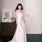Minimalist Satin Wedding Dress Strapless Draped Mermaid Bridal Gown  NV7244