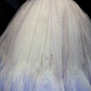 Women Light Purple Ombre Strapless Short Ball Gown, Vertical Beaded Corset Bodice, Sparkle Tulle Fairy Prom Dress  NV6942