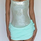 Blue shiny sequins fashion short homecoming dress birthday party dress nv5242