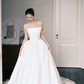 Strapless Boned Satin Ballgown Wedding Dress with Pearl Detail  NV7386